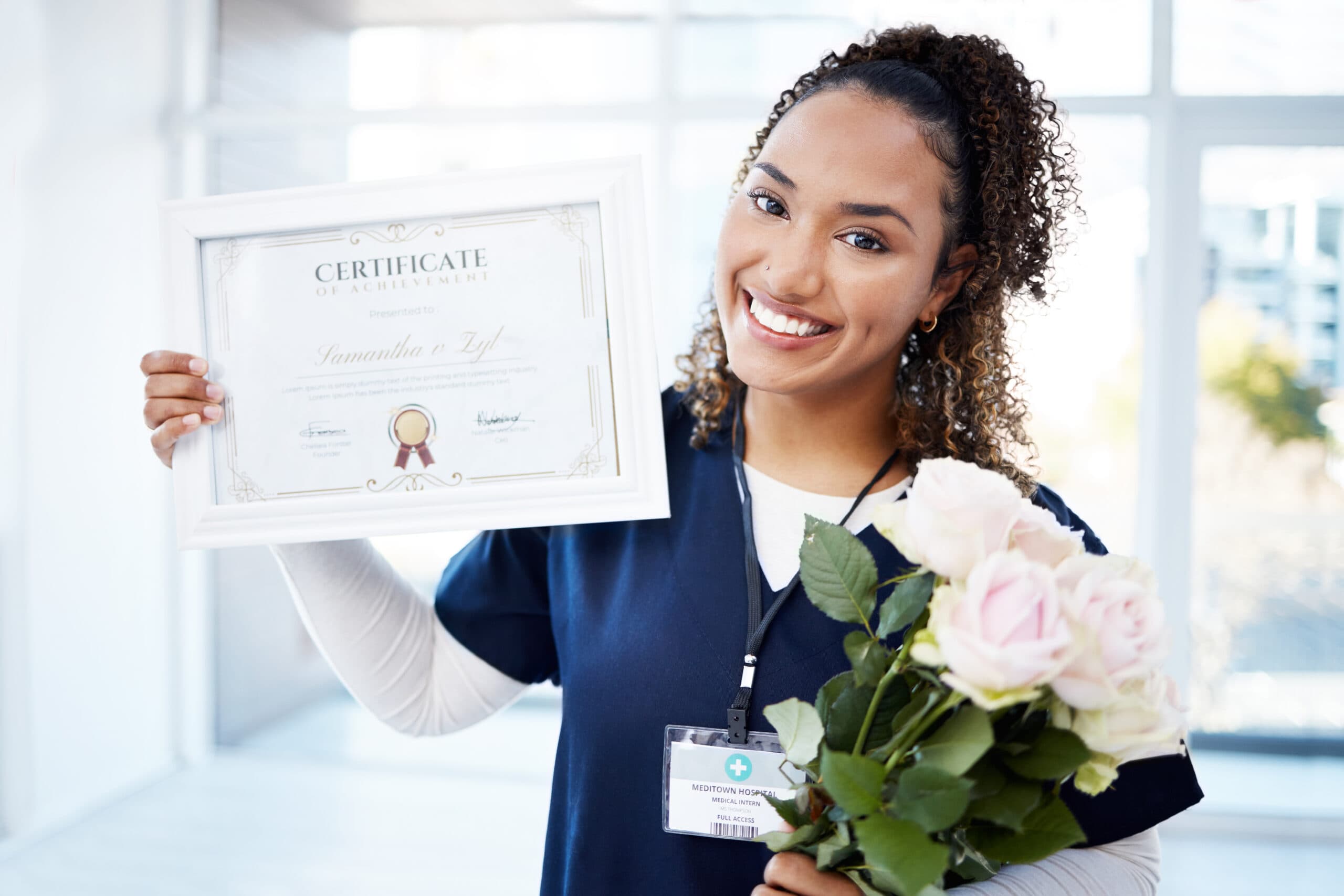 CHPN Exam Certification Success Nurse celebrating CHPN hospice and palliative care certification achievement